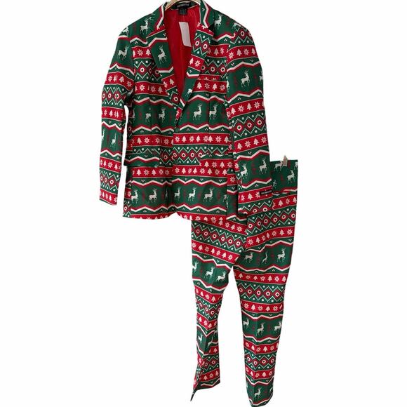 Christmas suit ugly sweat blazer and pants NEW NWT size L - Picture 1 of 4
